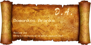 Domonkos Aranka névjegykártya