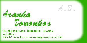 aranka domonkos business card